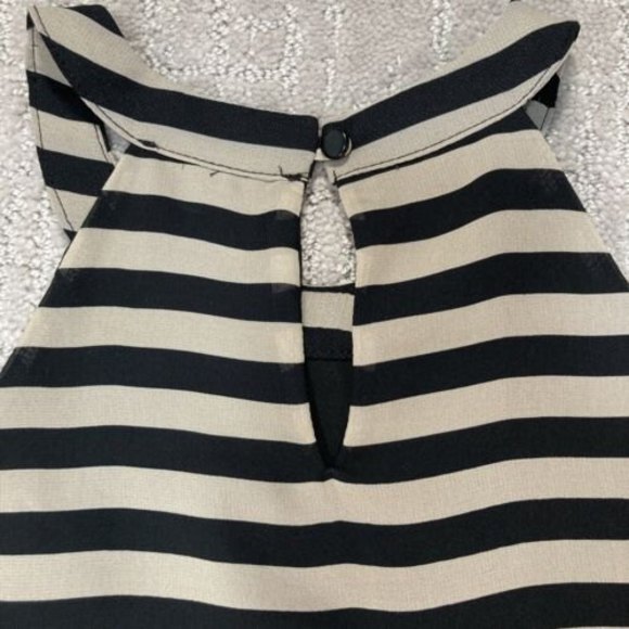 Monteau Women's Striped Black and Beige Layered Tank Top Blouse, Size Sm… - Picture 6 of 7